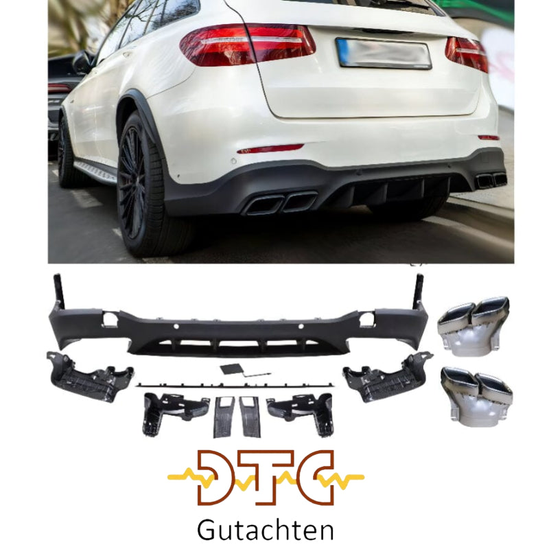 Mercedes GLC-Klasse X253 Diffusor mit Auspuffblenden 2x2 (Chrom)